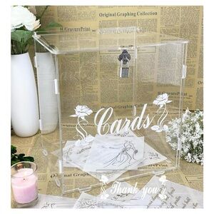 Clear Acrylic Card Box with Lock
